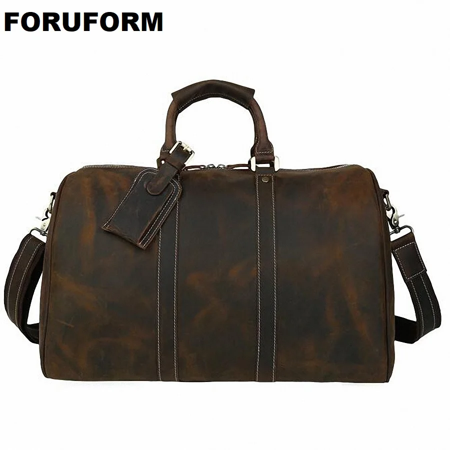 Crazy Horse Genuine Leather Men Bag Travel Duffle Tote Large Capacity Vintage Genuine Leather men's Travel Bags LI-1827
Crazy Horse Genuine Leather Men Bag Travel Duffle Tote Large Capacity Vintage Genuine Leather men's Travel Bags LI-1827