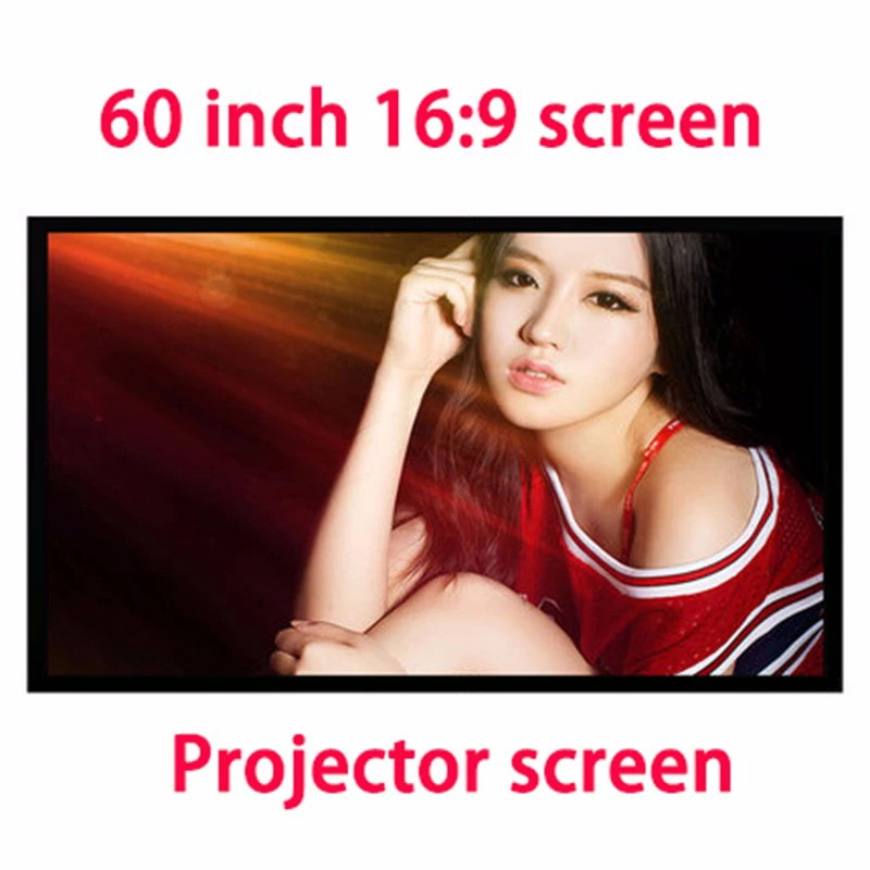 60 inch 16:9 Portable Projector Screen Plastic Screen for Home theater Travel support LED Projector DLP proyector S60
60 inch 16:9 Portable Projector Screen Plastic Screen for Home theater Travel support LED Projector DLP proyector S60