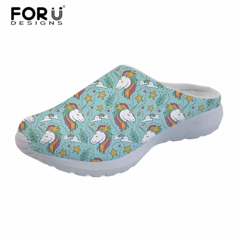 FORUDESIGNS Fashion Women Casual House Slippers Cute 3D Unicorn Prints Summer Beach Slippers for Ladies Slip-on Sandals
FORUDESIGNS Fashion Women Casual House Slippers Cute 3D Unicorn Prints Summer Beach Slippers for Ladies Slip-on Sandals