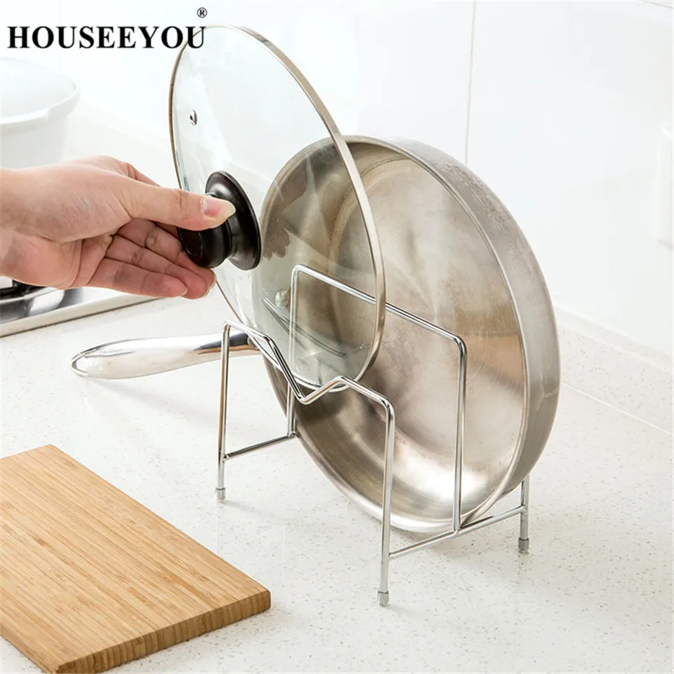 HOUSEEYOU Creative Pot Lid Shelf Rack Storage Kitchen Tool Stainless Steel Pan Cover Spoon Cutting Chopping Board Holder Stand
HOUSEEYOU Creative Pot Lid Shelf Rack Storage Kitchen Tool Stainless Steel Pan Cover Spoon Cutting Chopping Board Holder Stand