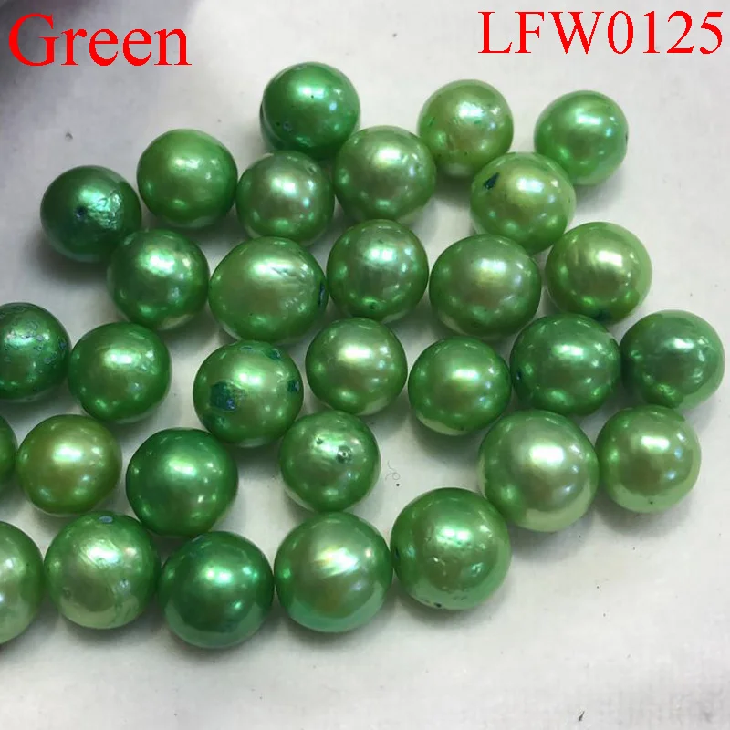 

10 Pcs 9-12mm AA+ Green Round High Luster Natural Party Gift Love Wish Undrilled Loose Colored Oyster Edison Pearls