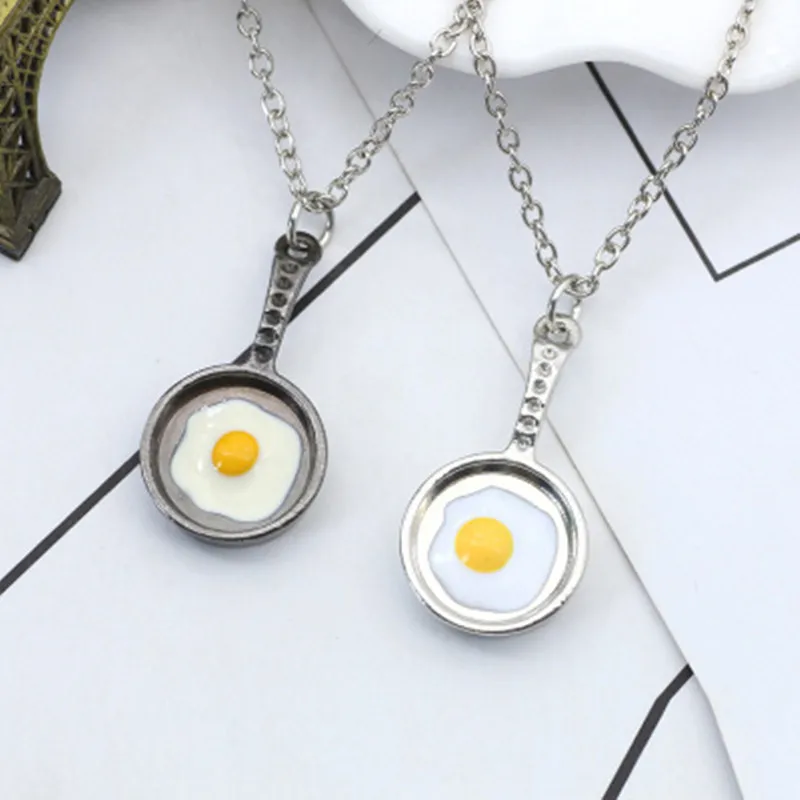 Fashion Creative silver/black alloy Fried Egg Pendant Necklace DIY Pan Pendant Statement Necklace long chain gift for woman man
Fashion Creative silver/black alloy Fried Egg Pendant Necklace DIY Pan Pendant Statement Necklace long chain gift for woman man
