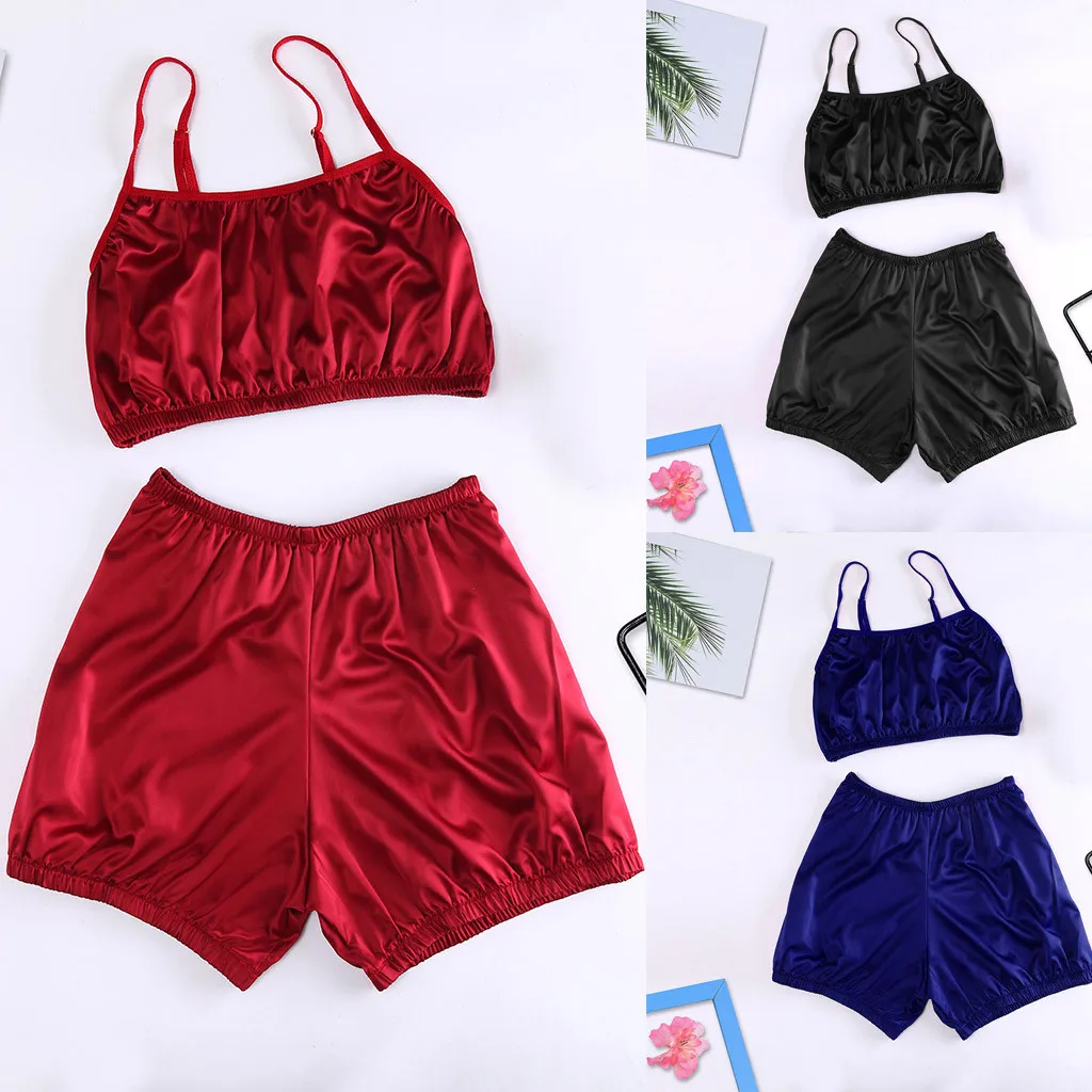 Pyjamas Women Lady Sleepwear Set Women's Solid Color Sexy Lingerie Baby Doll Shorts Large Size Pajamas 2PC Set pizama damska
Pyjamas Women Lady Sleepwear Set Women's Solid Color Sexy Lingerie Baby Doll Shorts Large Size Pajamas 2PC Set pizama damska