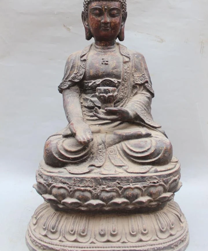 24"Chinese Tibetan Buddhism ironware Seat Lotus Sakyamuni Amitabha Buddha Statue
24"Chinese Tibetan Buddhism ironware Seat Lotus Sakyamuni Amitabha Buddha Statue