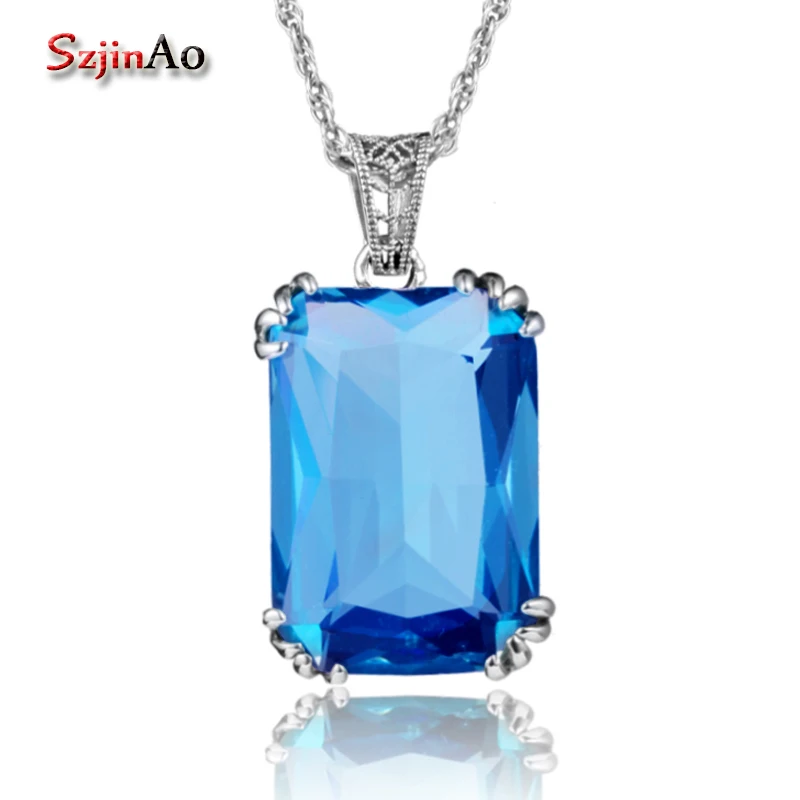 Szjinao Women Handmade Jewellery Vintage Pendant Real 925 Sterling Silver Blue Toapz Austrian Crystal Necklaces & Pendant
Szjinao Women Handmade Jewellery Vintage Pendant Real 925 Sterling Silver Blue Toapz Austrian Crystal Necklaces & Pendant
