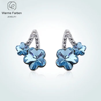 Embellished with Crystal From Swarovski Women Earrings Jewelry 925 Sliver Inliad Zircon Blue Crystal Flower Stud Earrings Brinco
Embellished with Crystal From Swarovski Women Earrings Jewelry 925 Sliver Inliad Zircon Blue Crystal Flower Stud Earrings Brinco