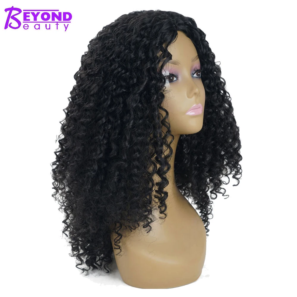 18 Dyujmov Dlinnye Afro Kudryavye Sinteticheskie Pariki Dlya Zhenshin Chernyj Naturalnyj Cvet Afro Amerikanskie Volosy Pariki Za Predelami Krasoty Aliexpress