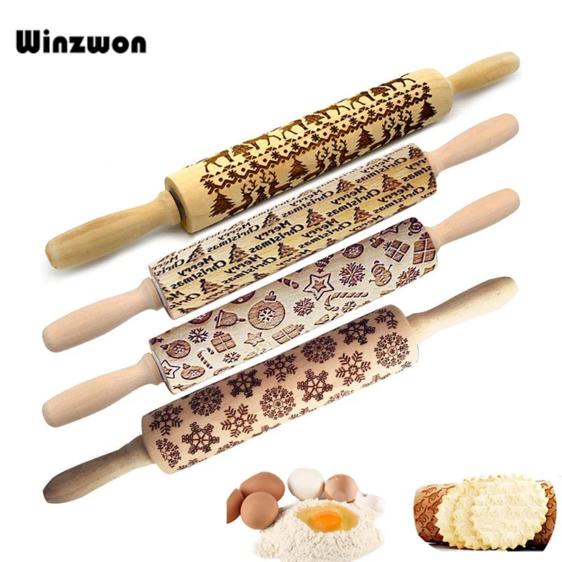 1Pcs Wood Embossed Rolling Pin Christmas Cookie Fondant Roller Kitchen Biscuit Cake Dough Deer Snowflake Baking Roller Bakeware
1Pcs Wood Embossed Rolling Pin Christmas Cookie Fondant Roller Kitchen Biscuit Cake Dough Deer Snowflake Baking Roller Bakeware
