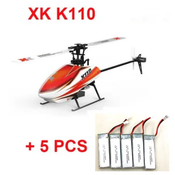 Original XK K110 RC Helicopter BNF + 5PCS Extra Battery (without transmitter ) (With Charger ) 6CH Brushless 3D 6G System
Original XK K110 RC Helicopter BNF + 5PCS Extra Battery (without transmitter ) (With Charger ) 6CH Brushless 3D 6G System