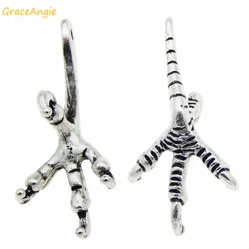 

GraceAngie 10pcs Antique Zinc Alloy Eagle Chicken Claw Style Charm Bracelet Necklace Pendant Handmade Jewelry Findings