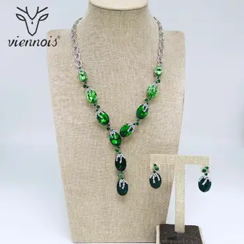 Viennois New Blue / Red / Green Color Rhinestone Drop Earrings Necklace Set for Women Party Silver Jewelry Sets 2019
Viennois New Blue / Red / Green Color Rhinestone Drop Earrings Necklace Set for Women Party Silver Jewelry Sets 2019