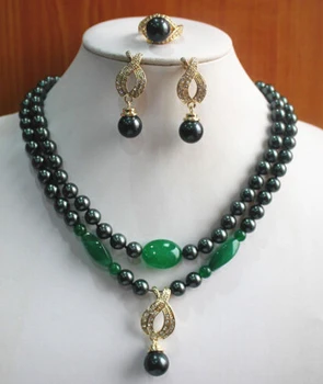 free shipping $wholesale_jewelry_wig$ New Fashion 8mm 2 Rows Black Shell Pearl Necklace Earring Ring Jewelry Set
free shipping $wholesale_jewelry_wig$ New Fashion 8mm 2 Rows Black Shell Pearl Necklace Earring Ring Jewelry Set