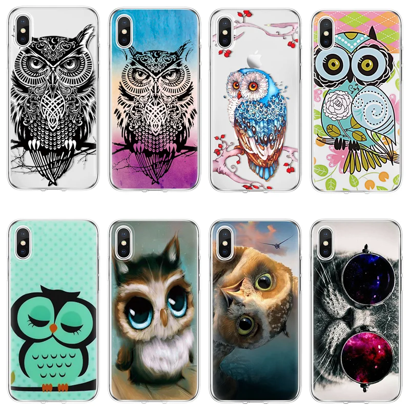 Чехол из ТПУ с совами для iPhone X Xs Max XR 5 5S SE 6 6S 7 8 Plus Huawei P8 P9 P10 Honor 7A Pro Mate 10 Lite 2017 чехол P20