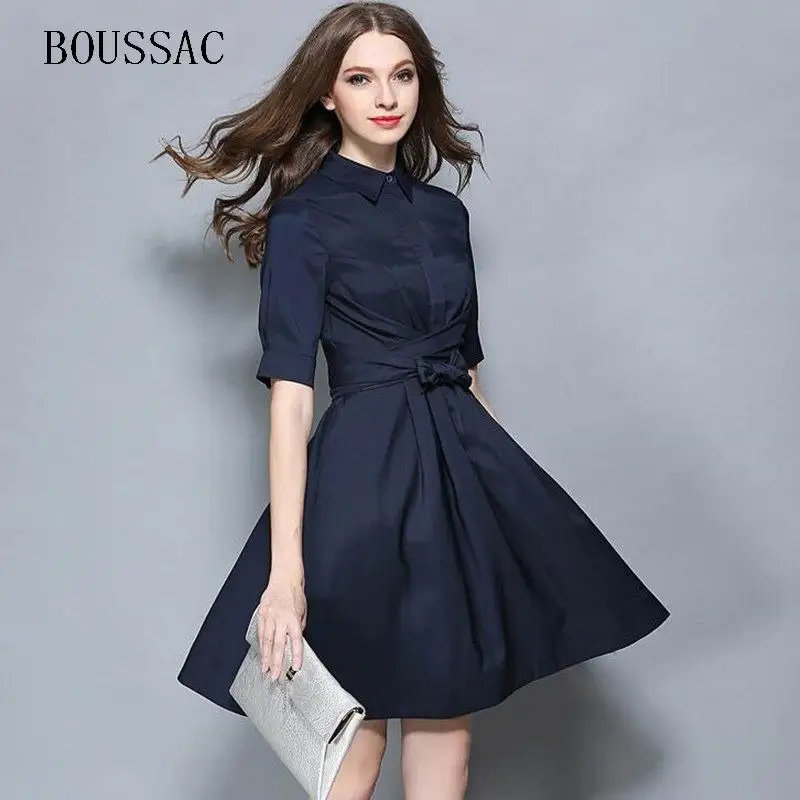 OL Style Dark Blue Work Office Dress Vestidos Verano 2018 Autumn Vestido Vintage Dashiki Dress Tunique Dames Kleding
OL Style Dark Blue Work Office Dress Vestidos Verano 2018 Autumn Vestido Vintage Dashiki Dress Tunique Dames Kleding