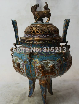 bi001317 18" Marked Chinese dynasty palace Cloisonne Bronze Gild Incense Burner Censer
bi001317 18" Marked Chinese dynasty palace Cloisonne Bronze Gild Incense Burner Censer