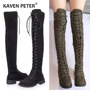 Spring autumn boots for Women over the knee boots lace up boots martin shoes women flat shoes size 35-40
Spring autumn boots for Women over the knee boots lace up boots martin shoes women flat shoes size 35-40