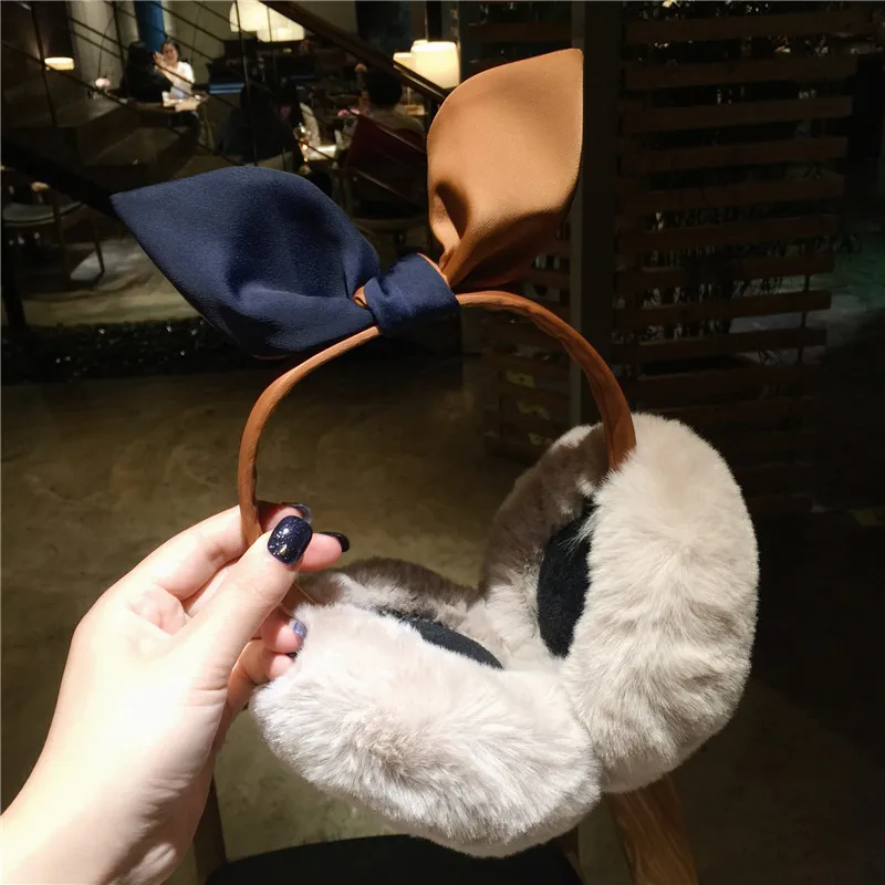 Women Earmuff Plush Winter Warm Cat Ears Girls Outdoor Rabbit Fur Lovely Earflap Color Matching Bow Ear Cover Ear Warmer PS-34
Women Earmuff Plush Winter Warm Cat Ears Girls Outdoor Rabbit Fur Lovely Earflap Color Matching Bow Ear Cover Ear Warmer PS-34
