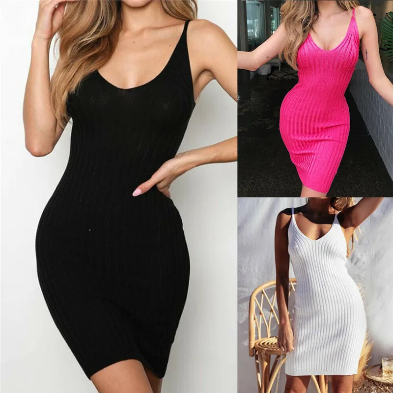 hirigin 2019 Sexy Women Sleeveless Strap Bodycon Pencil Dress Slim Stretch Casual Solid Short Mini Dress Deep V-neck Women Dress
hirigin 2019 Sexy Women Sleeveless Strap Bodycon Pencil Dress Slim Stretch Casual Solid Short Mini Dress Deep V-neck Women Dress
