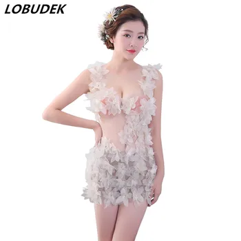 Party Nightclub flower hollow sexy female dress Deep V see-through package hips Dress Ballroom model stage performance costumes
Party Nightclub flower hollow sexy female dress Deep V see-through package hips Dress Ballroom model stage performance costumes