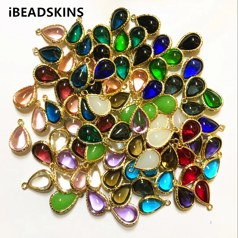 New arrival! 19x12mm 50pcs/lot gold color Copper Material with glass drop-shape charm for Jewelry handmade DIY
New arrival! 19x12mm 50pcs/lot gold color Copper Material with glass drop-shape charm for Jewelry handmade DIY