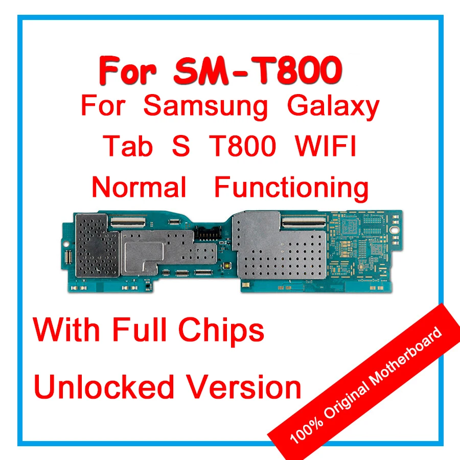 100% Unlocked Motherboard For Samsung Galaxy Tab S 10.5 T800 WIFI Original Mainboard With Chips Android OS Logic Board Replace
100% Unlocked Motherboard For Samsung Galaxy Tab S 10.5 T800 WIFI Original Mainboard With Chips Android OS Logic Board Replace