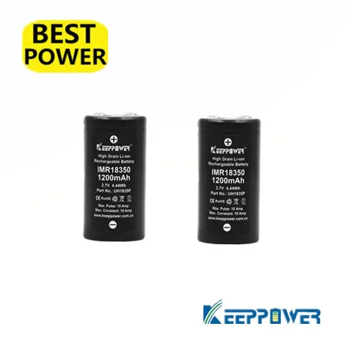 2 Pcs Keeppower 10A discharge IMR18350 1200mAh UH1835P Li-ion rechargeable battery 18350
2 Pcs Keeppower 10A discharge IMR18350 1200mAh UH1835P Li-ion rechargeable battery 18350