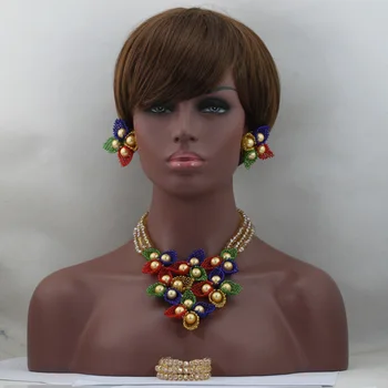 Colorful African Wedding Beads Necklace Earrings Set Gold Dubai Crystal Costume Jewelry Set for Bride Free Shipping WD411
Colorful African Wedding Beads Necklace Earrings Set Gold Dubai Crystal Costume Jewelry Set for Bride Free Shipping WD411