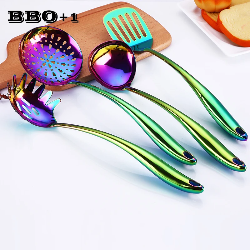 Stainless steel Kitchenware set Cooking Tools set Rainbow Kitchen Gadgets Utensils Restaurant Cookware Set Ladle Spoon Big Soup
Stainless steel Kitchenware set Cooking Tools set Rainbow Kitchen Gadgets Utensils Restaurant Cookware Set Ladle Spoon Big Soup