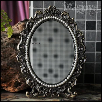 retro desktop makeup cosmetic mirror floral embossed jewelry pearl-inlayed metal frame table decoration silver bronze
retro desktop makeup cosmetic mirror floral embossed jewelry pearl-inlayed metal frame table decoration silver bronze