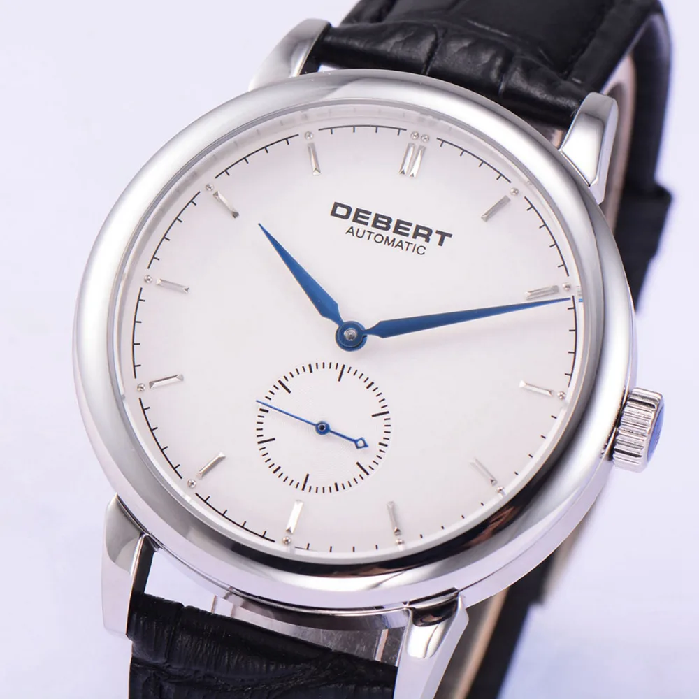 Debert 40mm White Dial Blue Hands erkek kol saati sapphire Crystal Leather Straps Men Automatic Watch mechanical wristwatches
Debert 40mm White Dial Blue Hands erkek kol saati sapphire Crystal Leather Straps Men Automatic Watch mechanical wristwatches