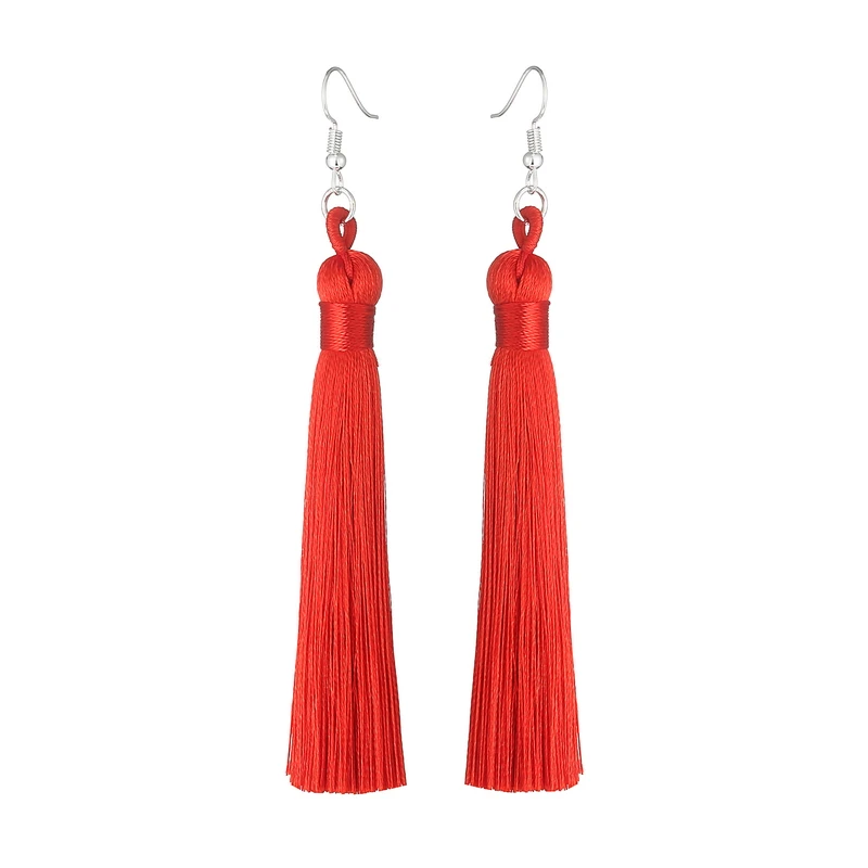 Bohemian tassel earrings silk exaggerated fabric drop tassel earrings for women jewelry Fashion long earrings A640-A651
Bohemian tassel earrings silk exaggerated fabric drop tassel earrings for women jewelry Fashion long earrings A640-A651