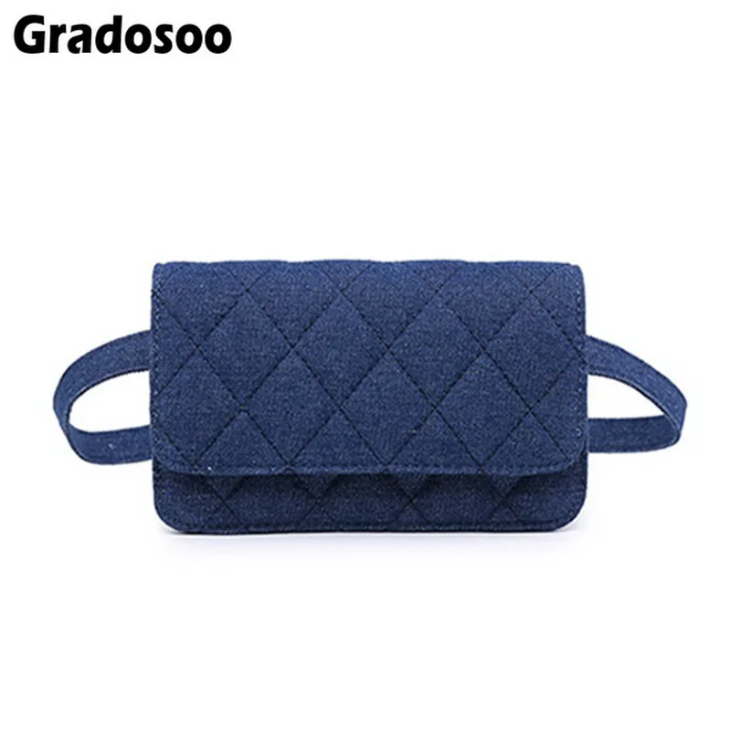 Gradosoo Casual Denim Belt Waist Pack For Women Casual Chain Shoulder Bag Female Quilted Waist Bag Pouch Bum Bags Girls LBF357
Gradosoo Casual Denim Belt Waist Pack For Women Casual Chain Shoulder Bag Female Quilted Waist Bag Pouch Bum Bags Girls LBF357