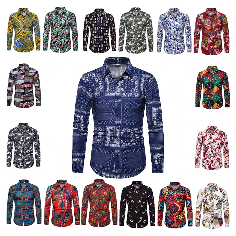 2019 popular Floral Printed Men Casual Shirts Classic Men Dress Shirt Men's Long Sleeve Brand New Fashion Spring autumn Shirts
2019 popular Floral Printed Men Casual Shirts Classic Men Dress Shirt Men's Long Sleeve Brand New Fashion Spring autumn Shirts