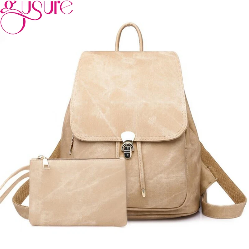 Gusure Solid PU Leather Women Drawstring Backpack 2pcs Bags/set Large Capacity Daypack Lady Girls Shoulder Bag with Small Purse
Gusure Solid PU Leather Women Drawstring Backpack 2pcs Bags/set Large Capacity Daypack Lady Girls Shoulder Bag with Small Purse
