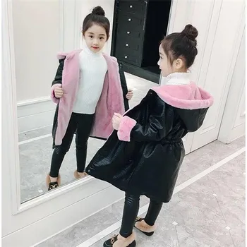 2018 Winter Girls PU Thick Hooded Warm Coat Child Princess Outerwear Baby Girl Winter Christmas School Snow Windproof Clothing
2018 Winter Girls PU Thick Hooded Warm Coat Child Princess Outerwear Baby Girl Winter Christmas School Snow Windproof Clothing