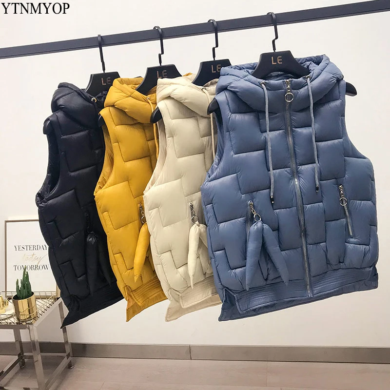 YTNMYOP 2019 Winter Thicken Warm Vest Hooded Short Sleeveless Vest Jacket Autumn Vest Coat Colete Feminino
YTNMYOP 2019 Winter Thicken Warm Vest Hooded Short Sleeveless Vest Jacket Autumn Vest Coat Colete Feminino