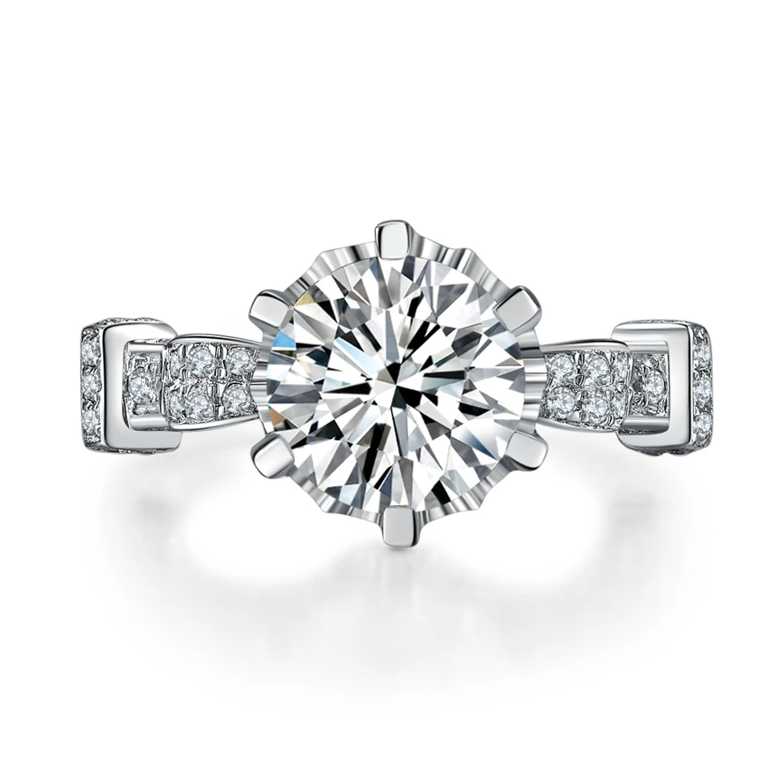 Glorious 3Ct 9.0mm Round Cut Moissanite Engagement Ring CHARLES & COLVARD WARRANTY 925 Sterling Silver Ring White Gold Color
Glorious 3Ct 9.0mm Round Cut Moissanite Engagement Ring CHARLES & COLVARD WARRANTY 925 Sterling Silver Ring White Gold Color