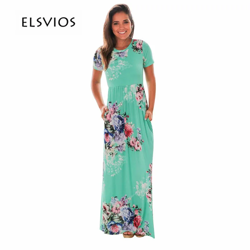 ELSVIOS 2017 Hot Sale Summer Long Dress Women Floral Print Short Sleeve Boho Maxi Dress Loose Beach Plus Size Dresses S-3XL
ELSVIOS 2017 Hot Sale Summer Long Dress Women Floral Print Short Sleeve Boho Maxi Dress Loose Beach Plus Size Dresses S-3XL