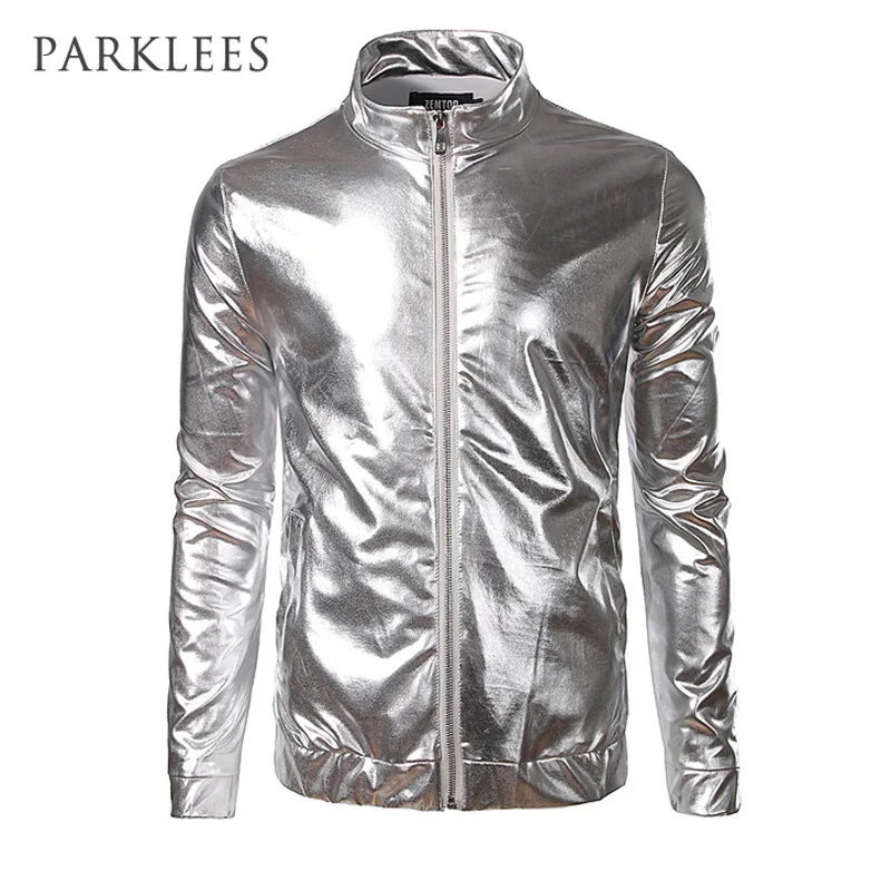 Shiny Metallic Zip Up Stand Collar Jacket Men Women Night Club Party Halloween Cool Mens Jacket and Coats Hipster Varsity Jacket
Shiny Metallic Zip Up Stand Collar Jacket Men Women Night Club Party Halloween Cool Mens Jacket and Coats Hipster Varsity Jacket