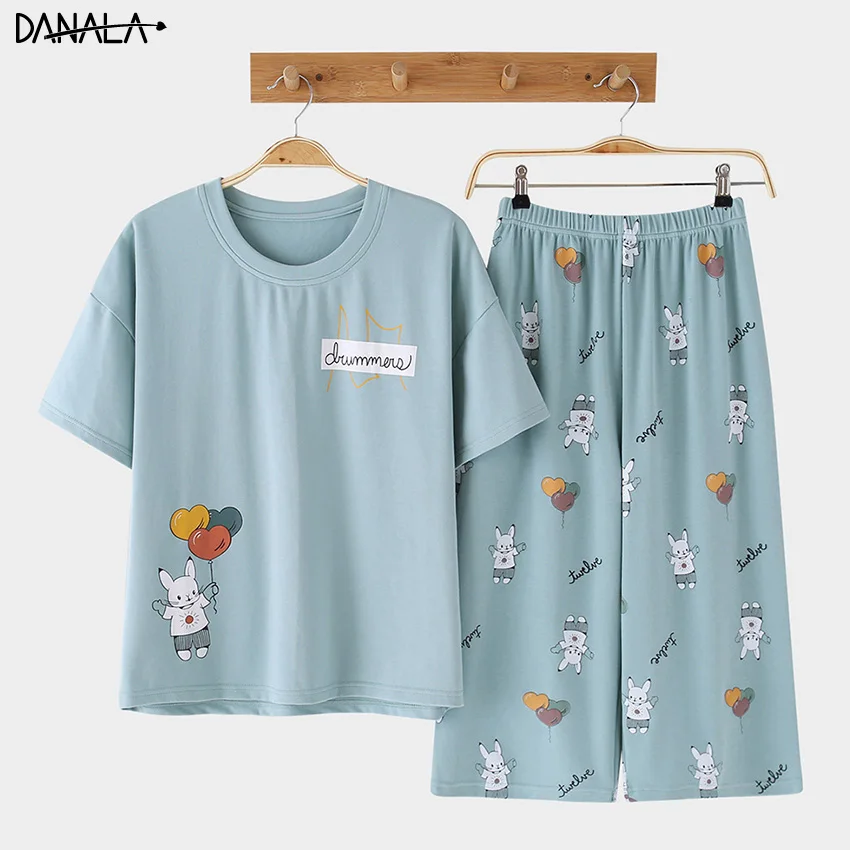 DANALA Cotton Casual Women Pajamas Sets Summer Animals Print Vogue Short Sleeve Sleepwear Sets Home Suits Nightwear For Women
DANALA Cotton Casual Women Pajamas Sets Summer Animals Print Vogue Short Sleeve Sleepwear Sets Home Suits Nightwear For Women