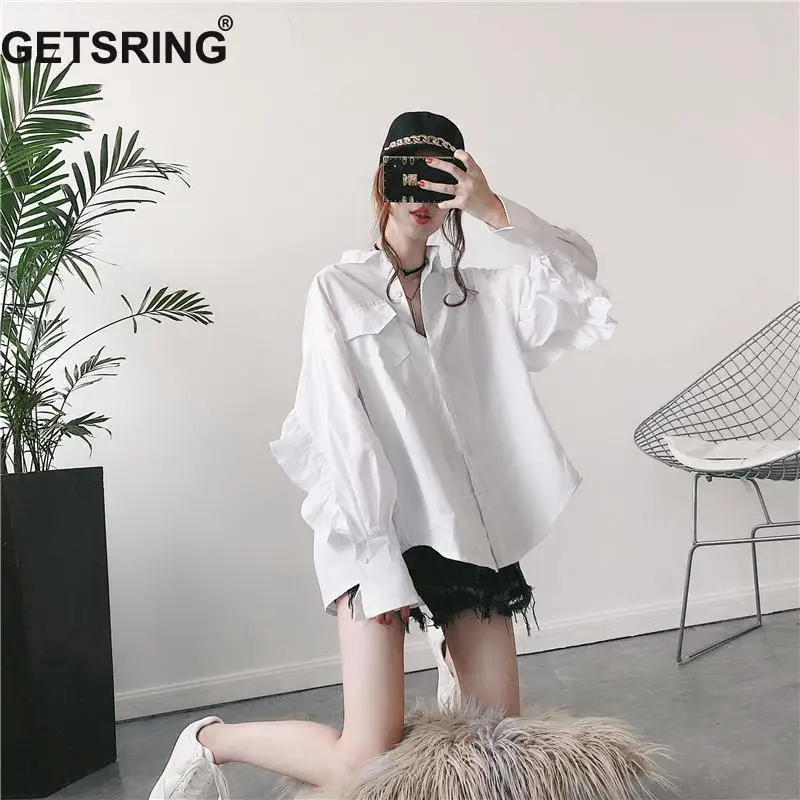 GETSRING Shirt Women Blue Blouses 2018 Spring New Long Sleeve Ruffle Loose All match Blouse Cotton White Shirt Lady Casual Tops
GETSRING Shirt Women Blue Blouses 2018 Spring New Long Sleeve Ruffle Loose All match Blouse Cotton White Shirt Lady Casual Tops