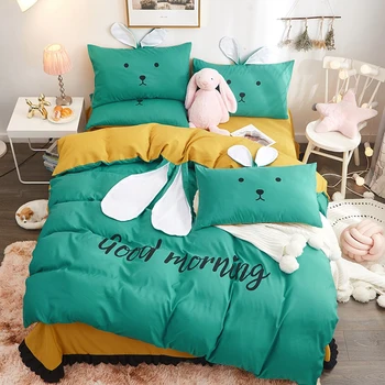 Green Yellow Purple Pink Gray Polyester Cute Rabbit Ears Girl Bedding Set Duvet Cover Bed Sheet Bed Linen Bed Skirt Pillowcases
Green Yellow Purple Pink Gray Polyester Cute Rabbit Ears Girl Bedding Set Duvet Cover Bed Sheet Bed Linen Bed Skirt Pillowcases