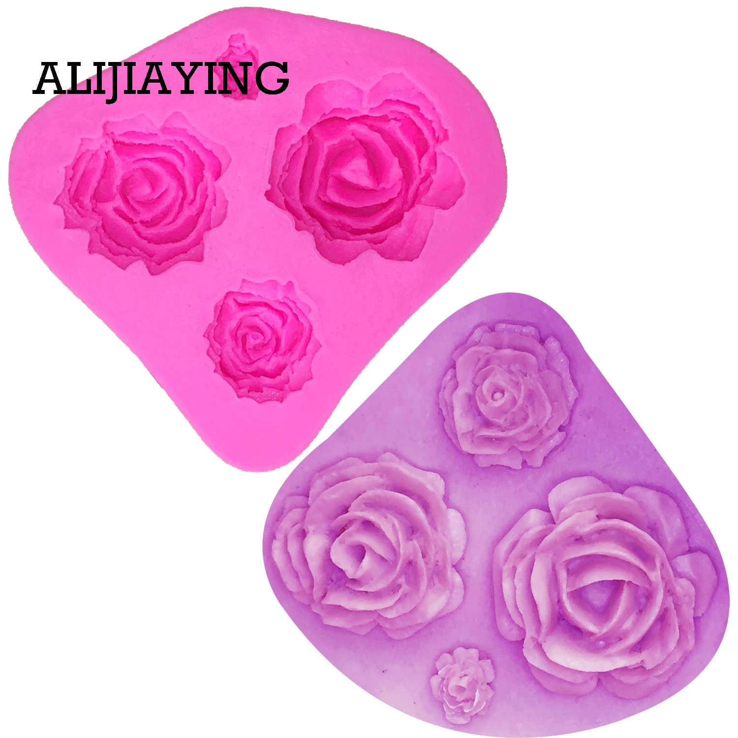 

M0116 3D Rose Flower Silicone Mold Fondant Cake Decorating Chocolate Cookie Fimo Polymer Clay Resin Baking Molds For Cake