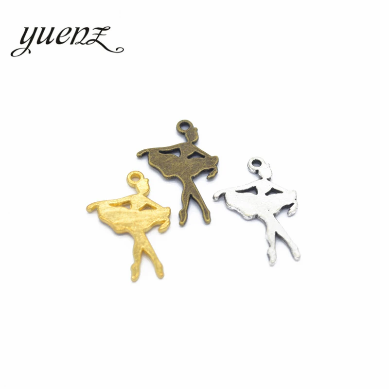 

YuenZ 20 шт. 4 цвета античный серебряный цвет танцовщица шармы сплав цинка кулон ювелирные изделия DIY ожерелье серьги 22*15 мм I135