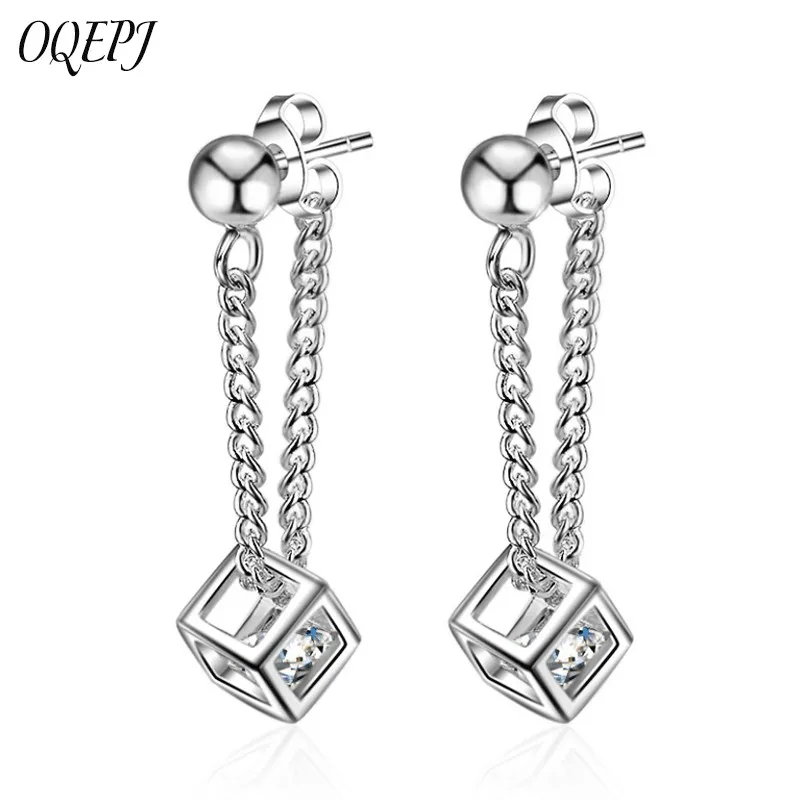 OQEPJ Fashion Rubik's Cube Shiny CZ Earrings 925 Sterling Silver Earrings Long Chain Dangle Drop Jewelry Accessories For Women
OQEPJ Fashion Rubik's Cube Shiny CZ Earrings 925 Sterling Silver Earrings Long Chain Dangle Drop Jewelry Accessories For Women