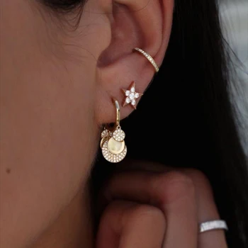 2018 Winter NEW Fashion rose gold color pendant Dangle disc earrings Women/Girl's silver Color CZ Zircon Earrings brincos femme
2018 Winter NEW Fashion rose gold color pendant Dangle disc earrings Women/Girl's silver Color CZ Zircon Earrings brincos femme