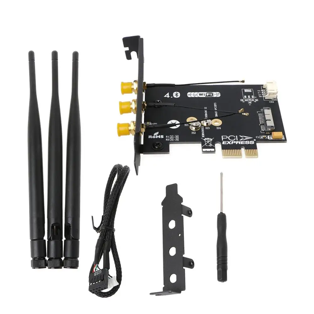 New WiFi + Bluetooth 4.0 Wireless Card To Mini PCI-E 1X Adapter For PC/Hackintosh hot
New WiFi + Bluetooth 4.0 Wireless Card To Mini PCI-E 1X Adapter For PC/Hackintosh hot