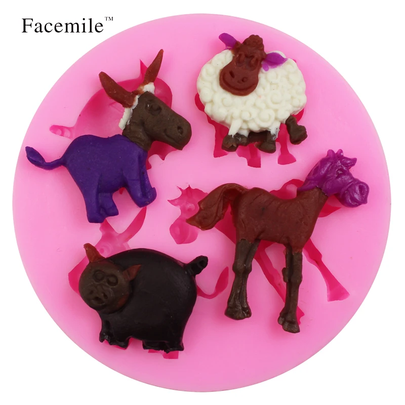 Facemile wholesale silicone cake mold farm animal horse sheep donkey fondant decorating tools silicone bakeware 50-159
Facemile wholesale silicone cake mold farm animal horse sheep donkey fondant decorating tools silicone bakeware 50-159