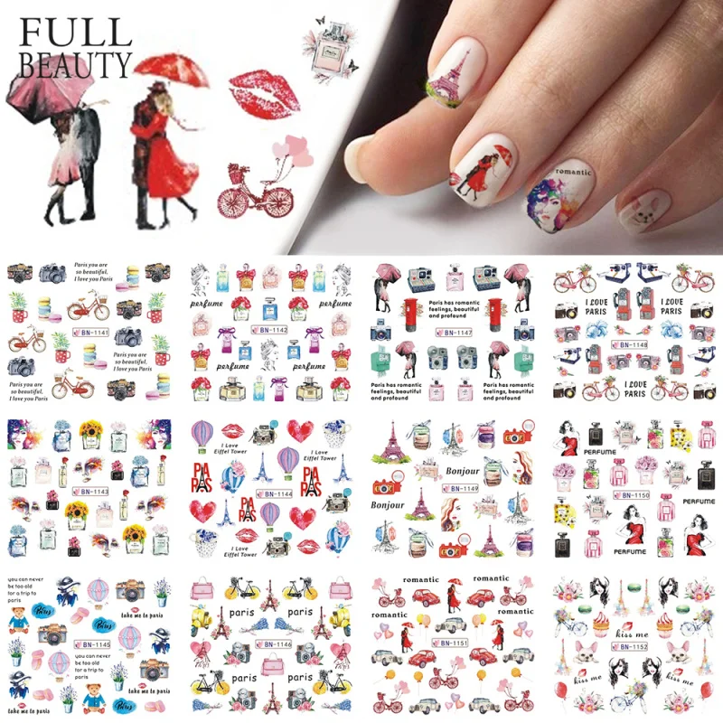 12 Types Watercolor Romantic Slider Nail Sticker Tower Macarons Perfume Flower Transfer Water Design Manicure Tips CHBN1141-1152
12 Types Watercolor Romantic Slider Nail Sticker Tower Macarons Perfume Flower Transfer Water Design Manicure Tips CHBN1141-1152