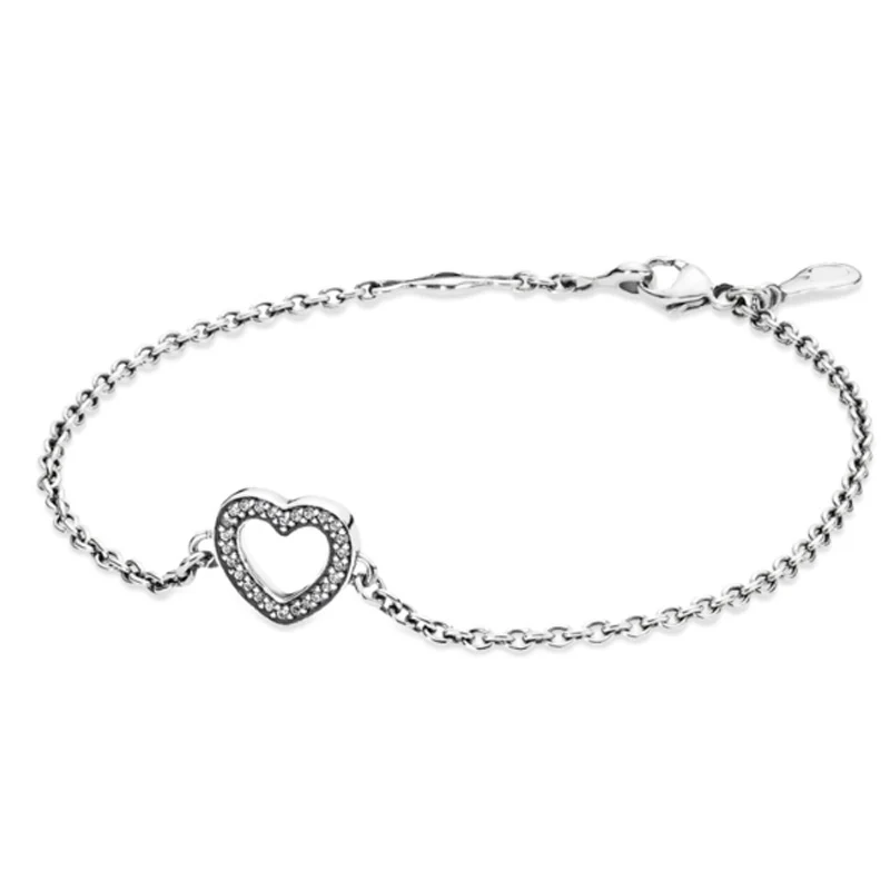 925 Sterling Silver Bracelet Symbol Of Love With Cubic Zirconia Chain Link Bracelet Bangle Fit Women Bead Charm Diy Jewelry
925 Sterling Silver Bracelet Symbol Of Love With Cubic Zirconia Chain Link Bracelet Bangle Fit Women Bead Charm Diy Jewelry